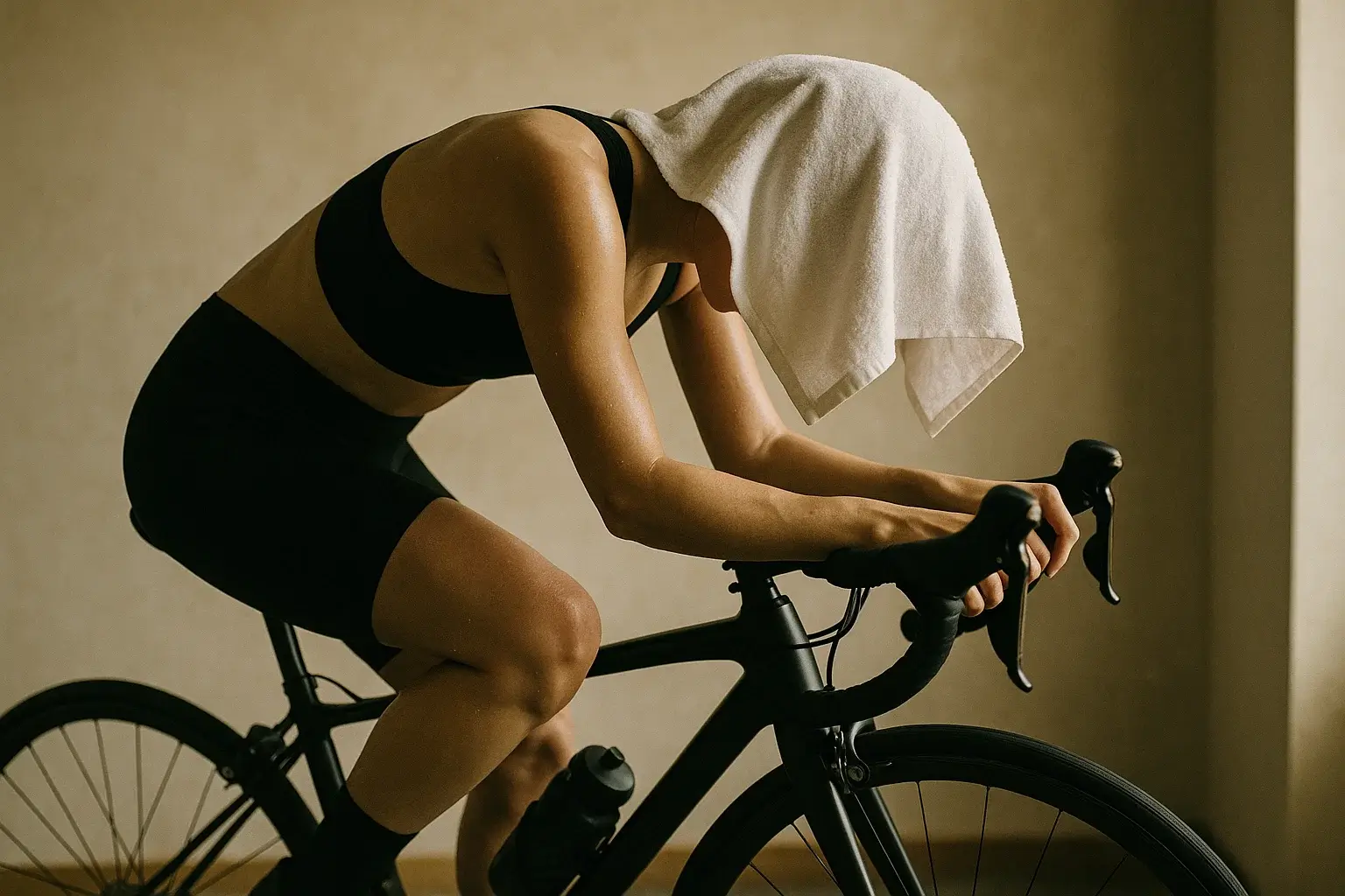 싸이클 인터벌 트레이닝 입문, 실내에서 훈련하는 여자 싸이클리스트 